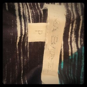 DINA BAR-EL SILK BLACK WHITE AND TURQUOISE DRESS